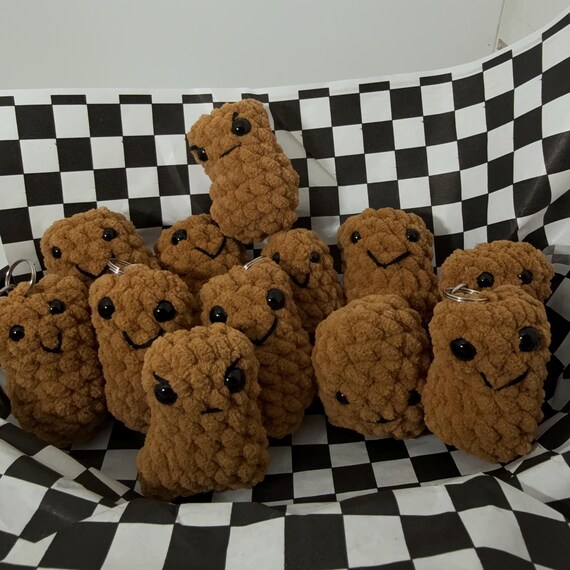 Crochet mini chicken nugget (choice of keychain)