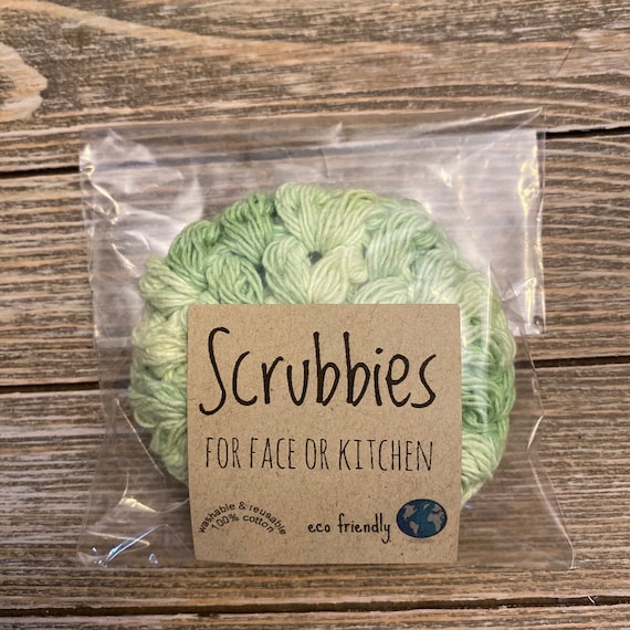 3-Pack Cotton Scrubbie for face or kitchen 1 med, 2 sm