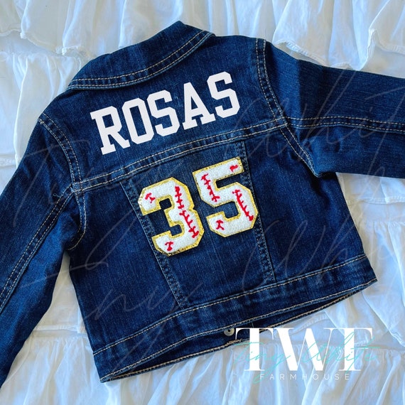 Baseball Jersey Custom Jacket Denim/jean for Baby Girl Sister 