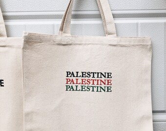 FREE PALESTINE canvas tote bag 100% of profits will be donated