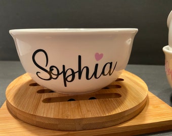 kitchen ceramic bowl white dishware for kids -gfyU367723 Any message Ceramic Personalized Cereal Bowl personalized bowl with handle