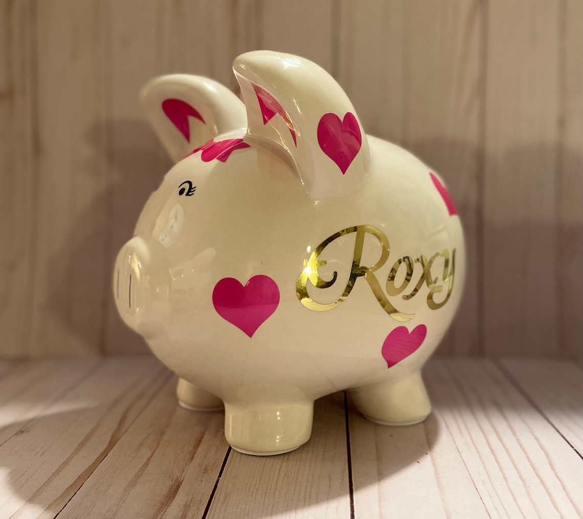 Large Piggy Bank Personalized Piggy Bank for Girl Piggy Bank Etsy