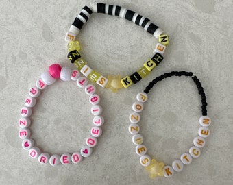 Custom bracelets, name bracelets, business bracelets