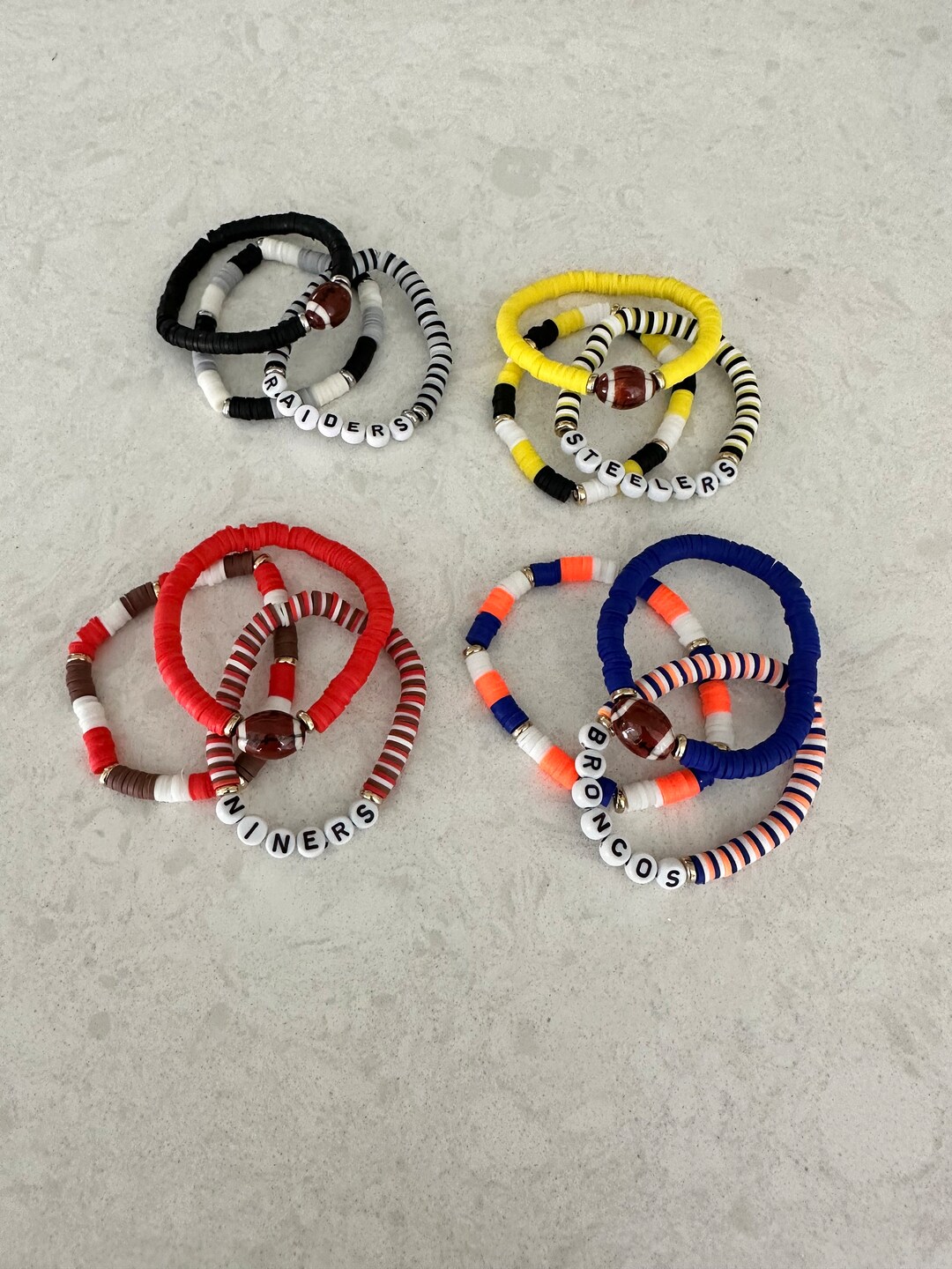 Football Bracelets Team Bracelets Broncos Bracelets Etsy