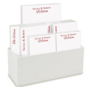 Personalized Couples Tablet Notepads - 7 Tablet Notepad Set with Holder - 700 Sheets/Set, Custom Notepads, Personalized Notepad Set