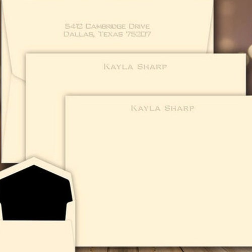 300 Piece Embossed Stationery Set Personalized Stationary Etsy