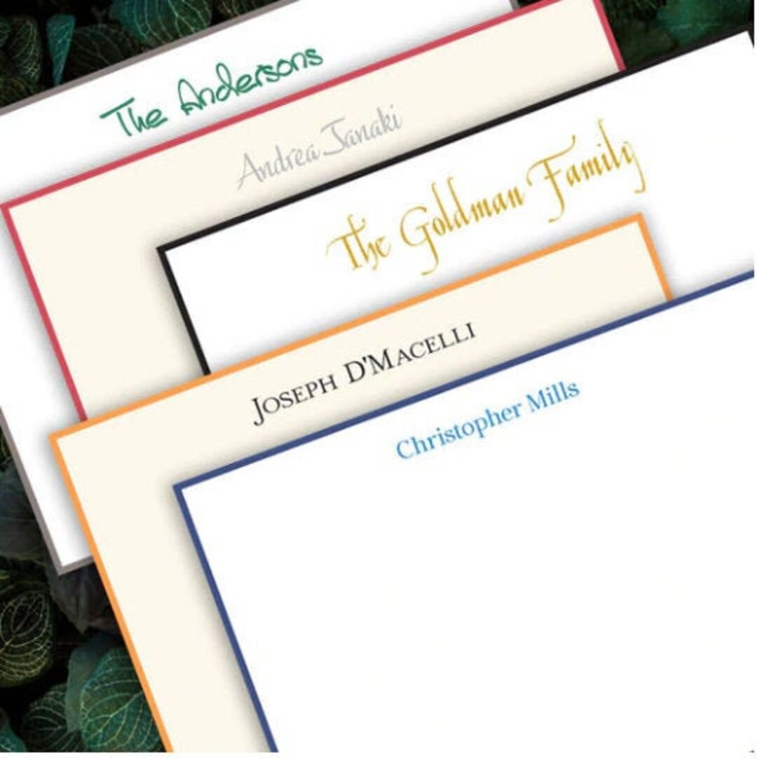 Personalized Stationery Set - Raised Ink Flat Cards - Office Stationery ...