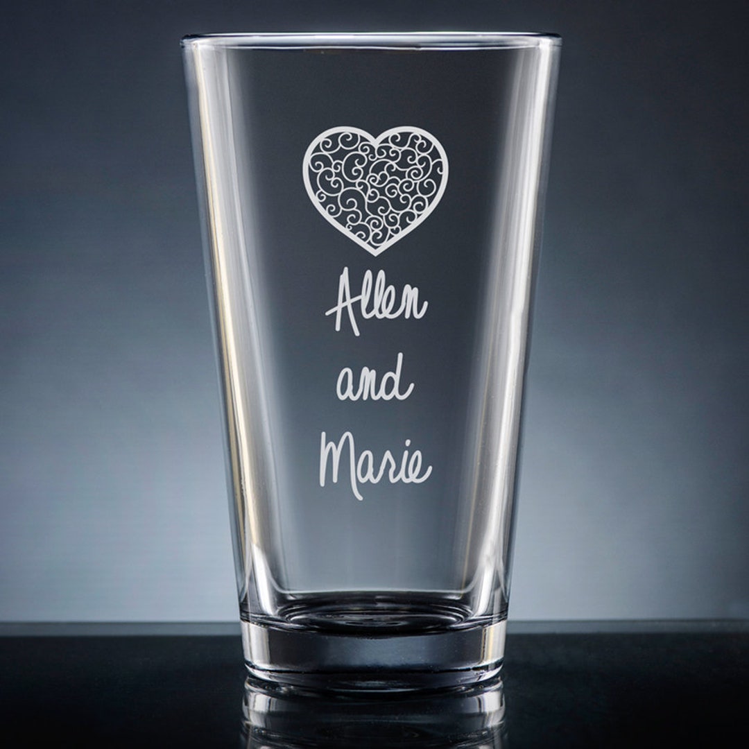 Personalized Wedding Pint Glass, Custom Pint Glass, Customizable Pint ...