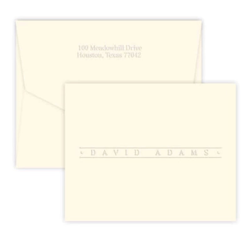 Personalized Embossed Stationery personalized Flat Cards Etsy