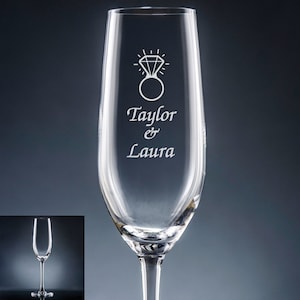Personalized Champagne Flute, Customized Champagne Glass, Custom Champagne Glassware, Glassware Gift, Champagne Glassware Gift, Wedding Gift