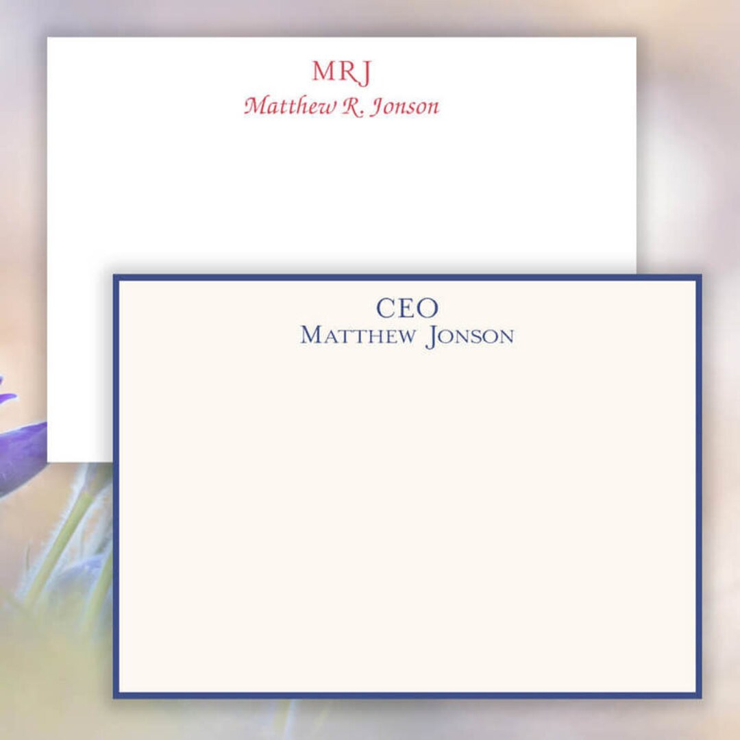 Double Top-line Personalized Raised Ink Stationery Set - Raised Ink ...