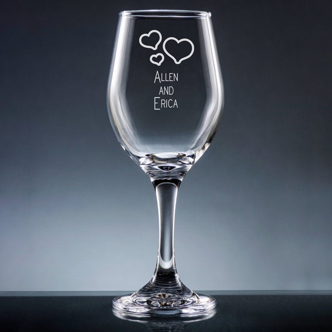 Personalized Couple Wine Glass, Customizable Couples Wine Glass, Custom Wine Glass, Wine Glass ...