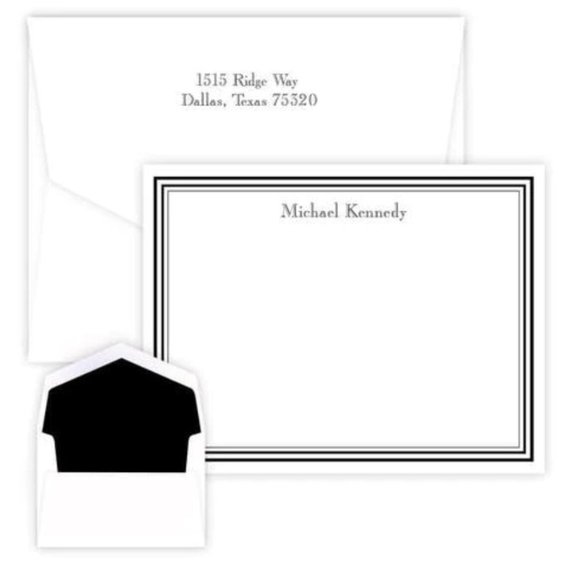 Personalized Flat Cards Stationery Raised Ink Stationery Etsy