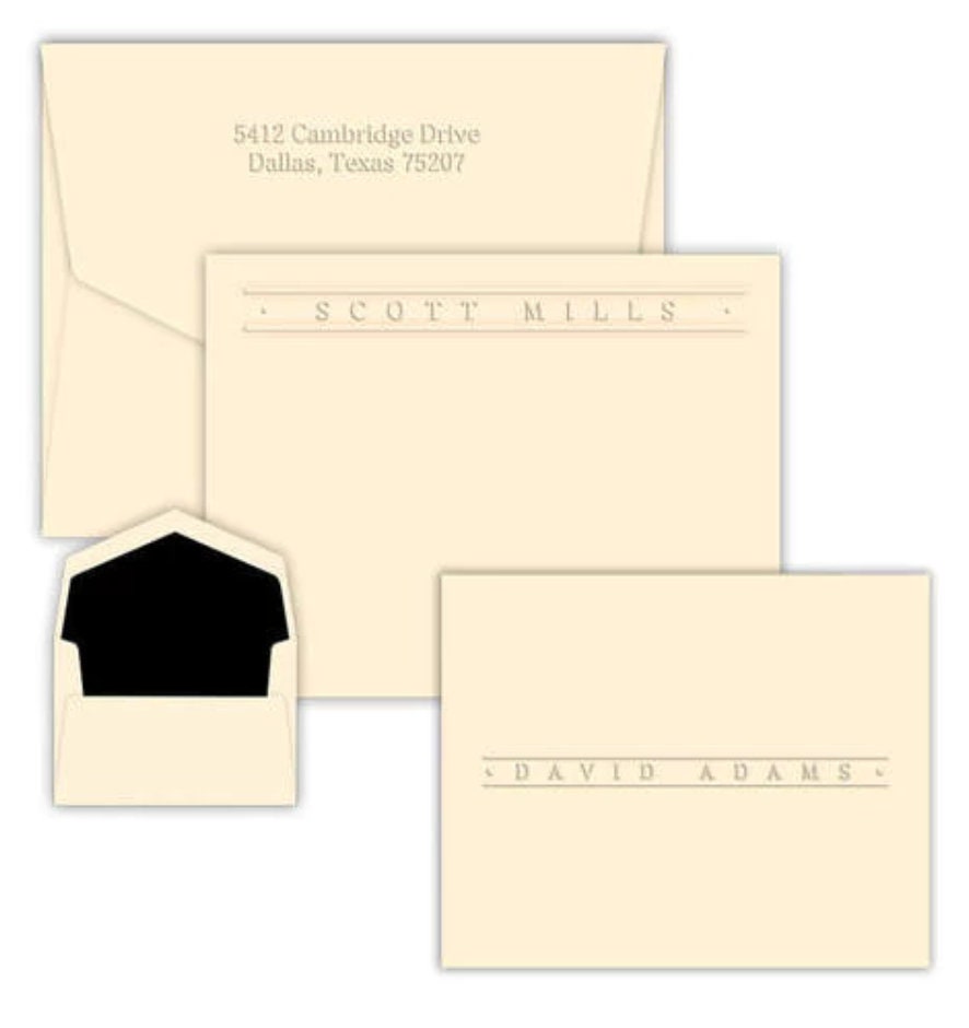 Personalized Embossed Stationery personalized Flat Cards - Etsy