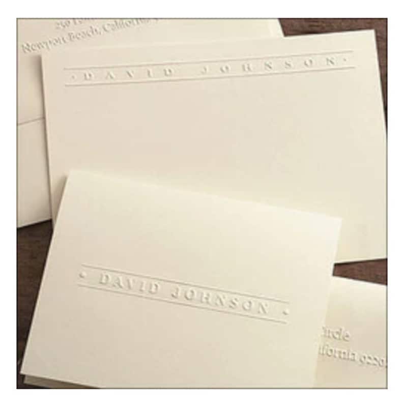 Personalized Embossed Stationery personalized Flat Cards - Etsy