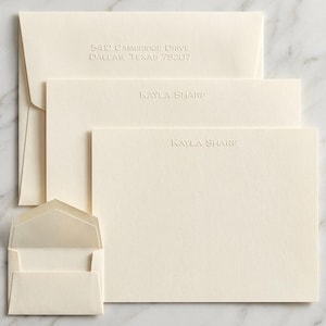 Personalized Flat Cards Stationery - 100 Piece Embossed Stationery Set , Custom Stationery, Personalized Stationery, Business Stationery