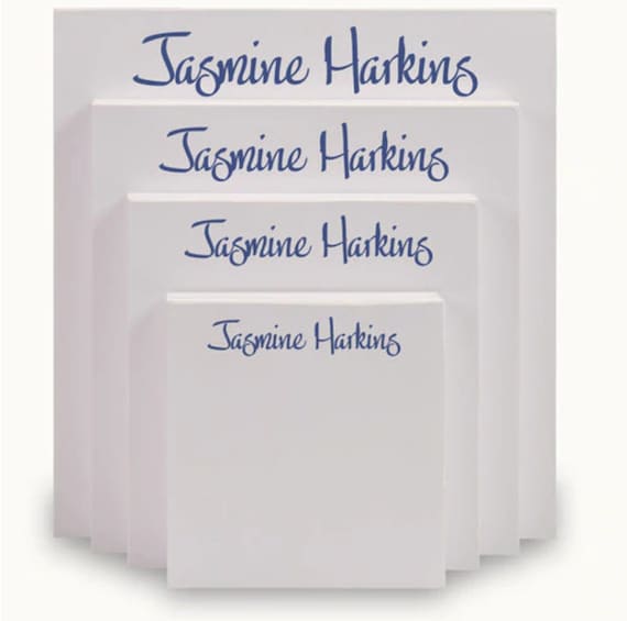 Personalized Tablet Set, 4-Tablet Set - White Paper, Custom Notepads, Personalized Notepad Set, Personalized Tablet, Made in the USA