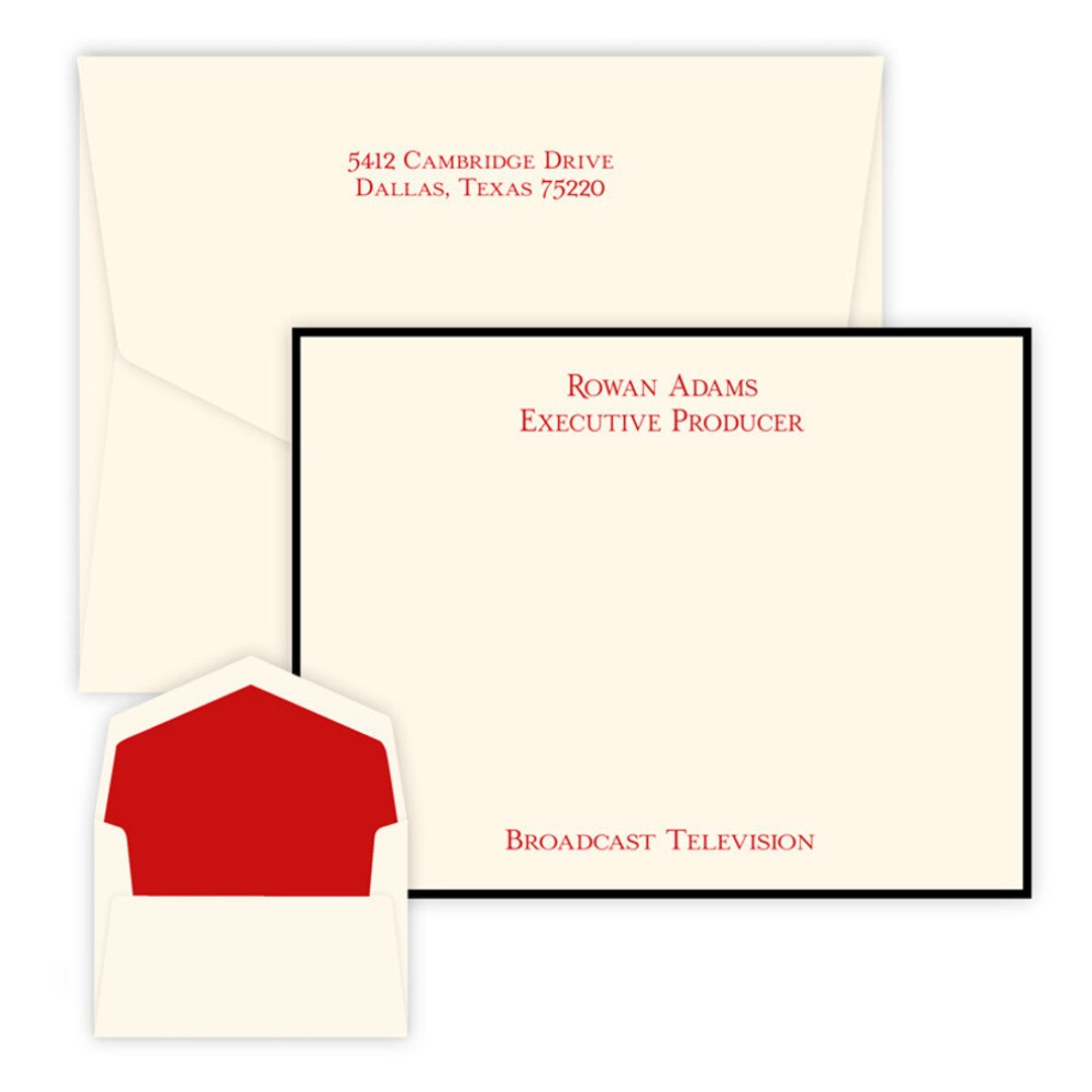 Double Top-line Personalized Raised Ink Stationery Set - Raised Ink ...