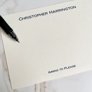 Personalized Flat Cards Stationery Set - Raised Ink Stationery ...
