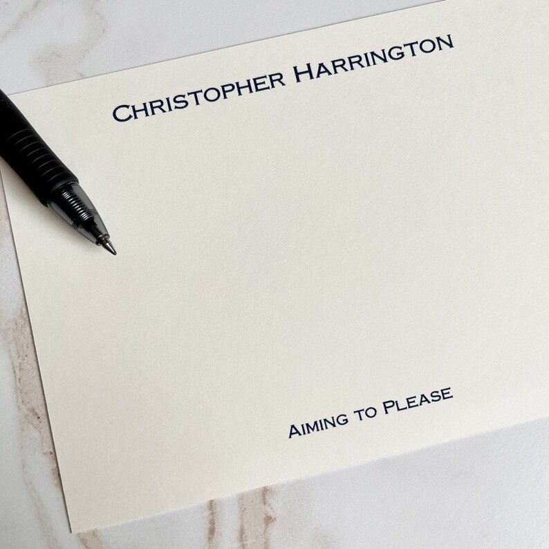 Personalized Flat Cards Stationery Set Raised Ink Stationery Etsy