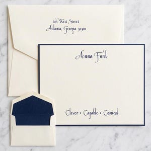 Personalized Stationery Set - Raised Ink Flat Cards - Optional Border, Custom Stationery, Personalized Stationery, Business Stationery