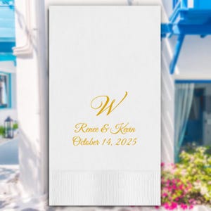 Personalized Wedding Guest Towels, Foil Pressed, 100/Set, Made in the USA, Dinner Napkins, Custom Napkins, Engagement Party Napkins