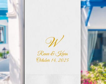 Personalized Wedding Guest Towels, Foil Pressed, 100/Set, Made in the USA, Dinner Napkins, Custom Napkins, Engagement Party Napkins