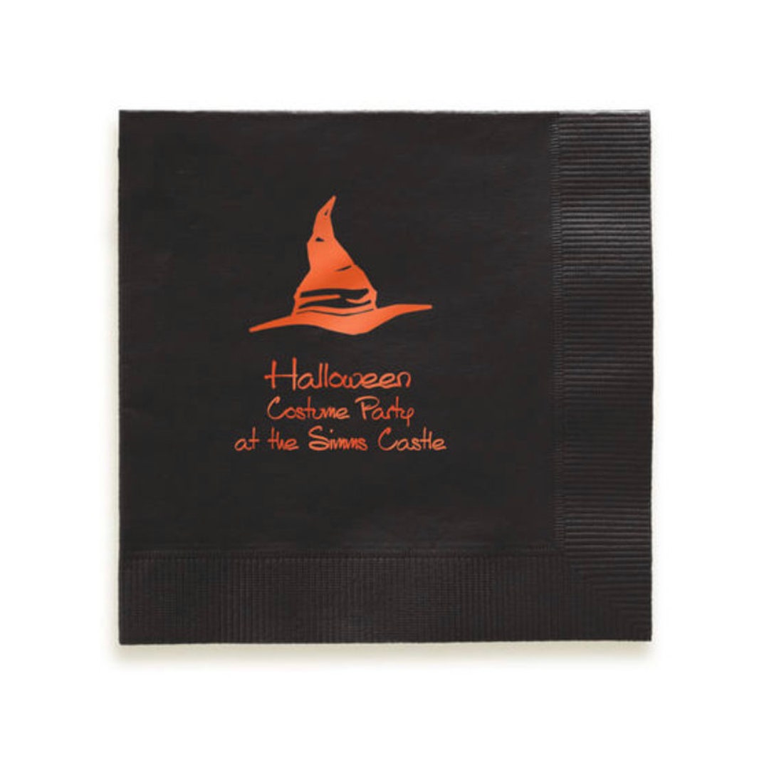 Personalized Halloween Cocktail Napkins, Personalized Halloween Napkins