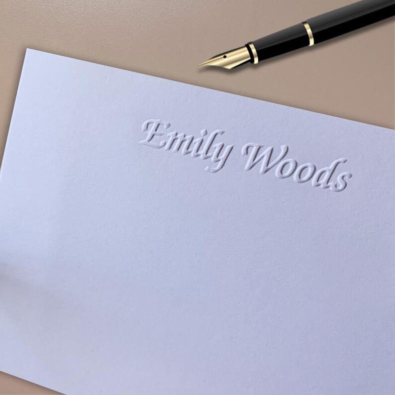 Personalized Embossed Stationery – Fancy Raised Ink Note Cards With ...