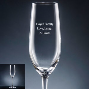 Personalized Family Champagne Flute, Customized Champagne Glass, Custom Champagne Glassware, Glassware Gift, Champagne Glassware Gift,