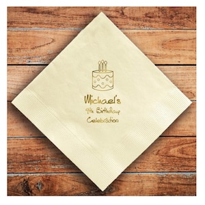 Personalized Birthday Cocktail Napkins, Foil Pressed, 100/Set, Made in the USA, Birthday Beverage Napkins, Custom Napkins, Party Napkins