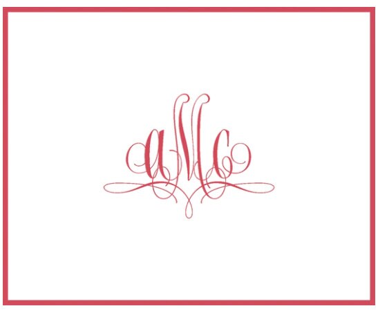 Monogram Personalized Fold Notes Stationery Set - Raised Ink Stationery ...