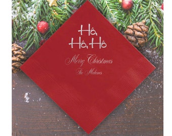 Personalized Christmas Cocktail Napkins, Personalized Holiday Napkins, Foil Pressed, 100/Set, Made in the USA, Custom Napkins, Party Napkins