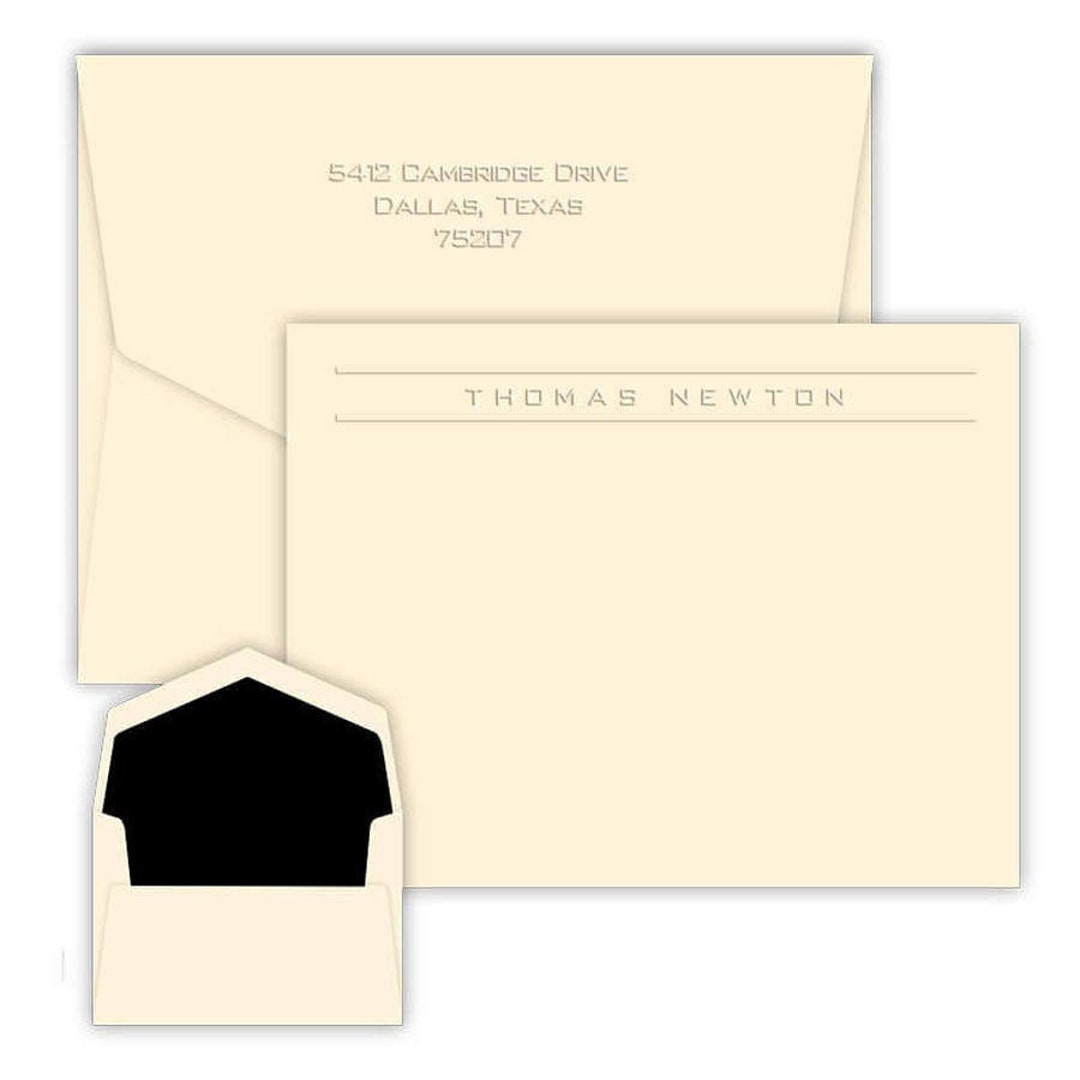 Personalized Embossed Flat Cards - Embossed Cards Stationery Set ...