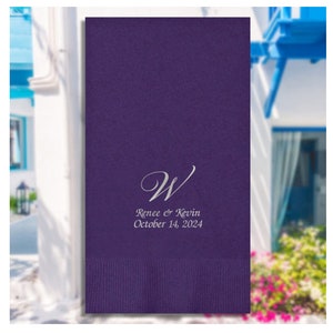 Personalized Wedding Guest Towels, Foil Pressed, 100/Set, Made in the USA, Dinner Napkins, Custom Napkins, Engagement Party Napkins