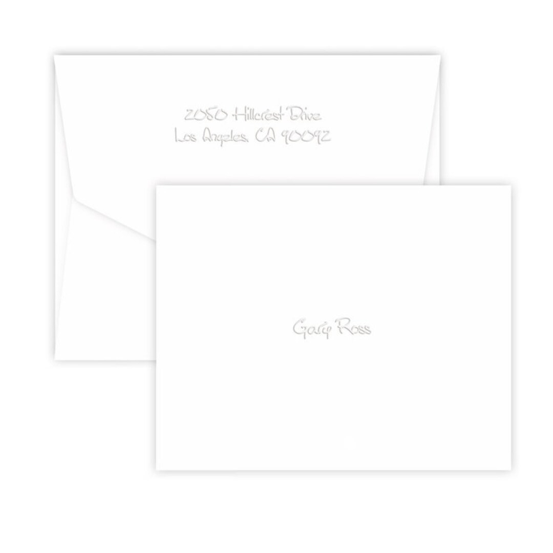 Personalized Stationery Set Embossed Fold Note Custom Stationery