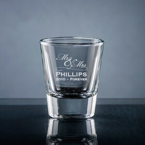 Personalized Mr. and Mrs. Shot Glasses, Custom Shot Glasses, Customizable Shot Glasses, Custom Glassware, Glassware Gift, Shot Glassware