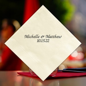 Personalized Party/Wedding Napkins - Foil Pressed, 100/Set, Made in the USA, Cocktail Napkins, Custom Napkins, Beverage Napkins