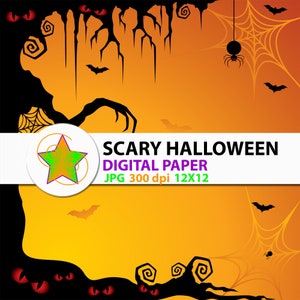 Scary Halloween Digital Paper