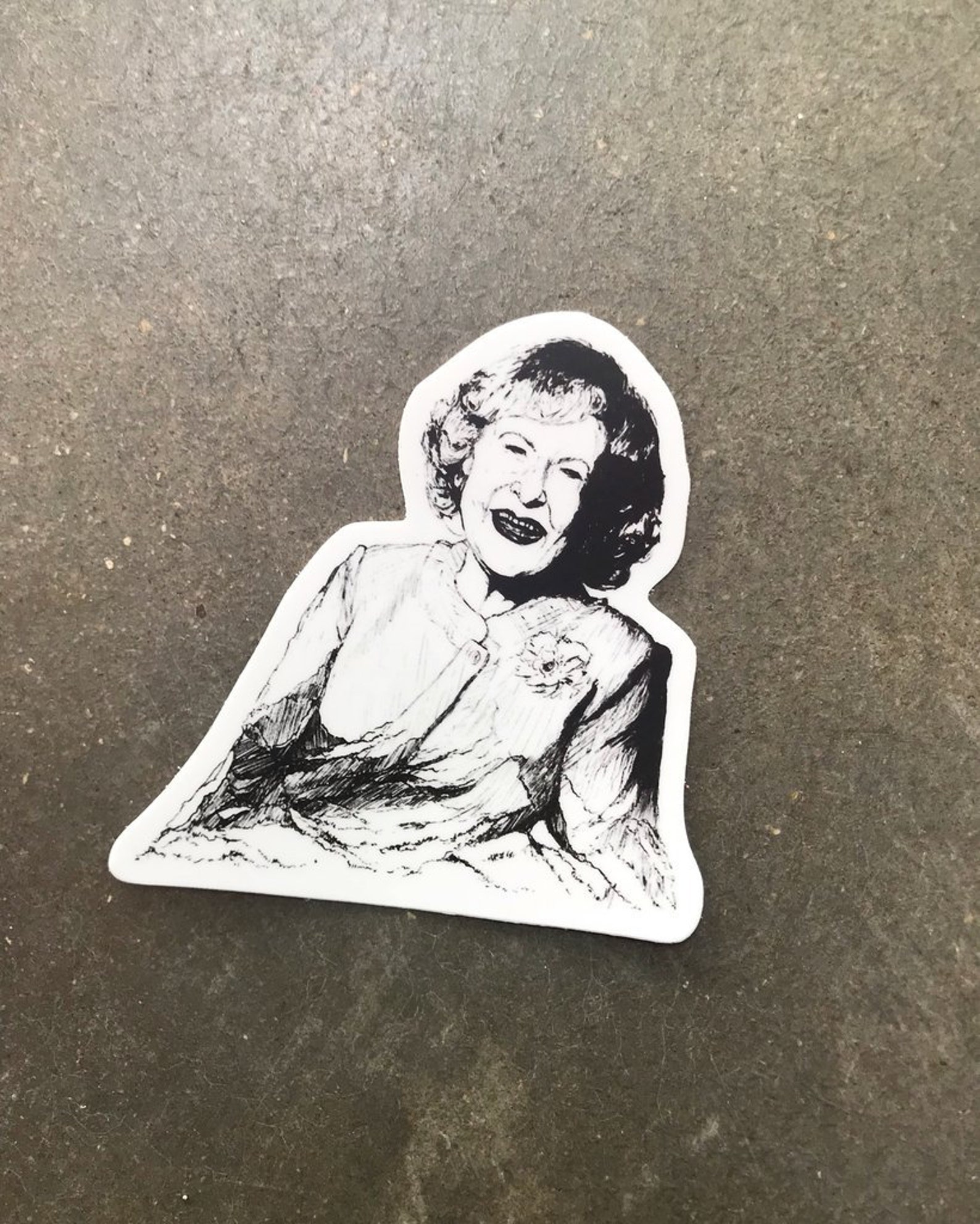 Betty White Illustration Print or Sticker | Etsy
