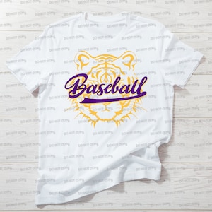 Tiger Baseball png purple gold