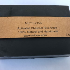 Mitlow Probiotic Activated Charcoal and Rice Soap ~ Natural Handmade Soap