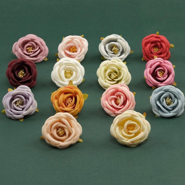 2.36in Artificial Silk Flower Head - 14Colors Rose Camellia - Rayon Flower Head DIY Crafts Cake Topper Wall Flower Decor Flower Accessories