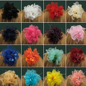 5.5inch Vintage Fascinators Hat 16 Colors Women's Classic Corsage Tea Party Hairpin Hat Church Hat Fancy Hat Prom Wedding Ascot Hair Clip image 1