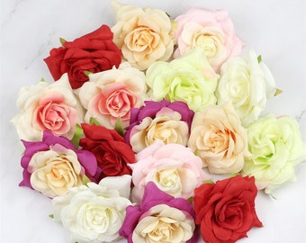 8Colors Artificial Silk Flower 2-100P Faux Roses for DIY Bridal Wedding Baby Shower HairClips Party Home Table Vase Décor Fake Flower