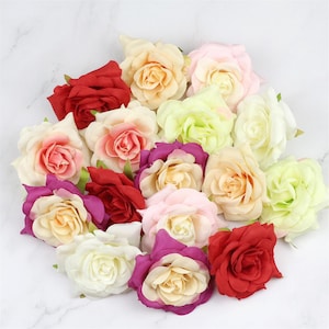8Colors Artificial Silk Flower 2-100P Faux Roses for DIY Bridal Wedding Baby Shower HairClips Party Home Table Vase Décor Fake Flower