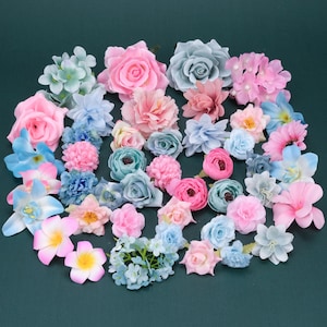 Artificial Silk Flower Head Kit, 47pcs/Kit, DIY Bulk Flower Heads, DIY Handmade Craft Supplies for Variety Decor For DIY Floral Arrangement