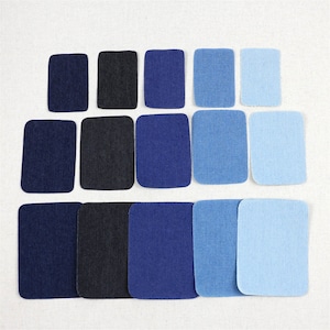 5/20Pcs 5Colors Denim Patch Rectangle Embroidery Black/Blue Patch Sew/Iron On DIY Pants Bag Repair Decor Applique Accessory
