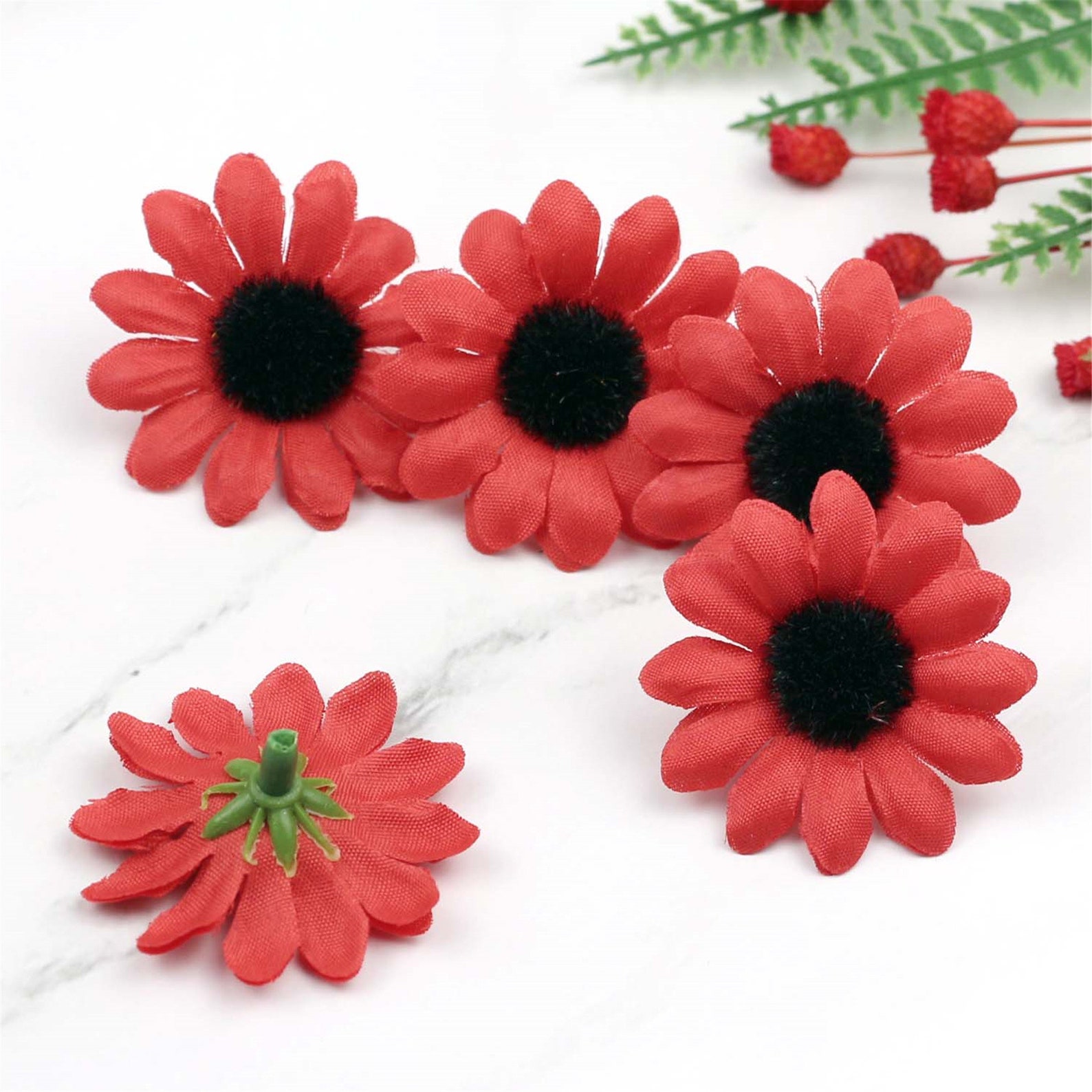 120PCS Assorted Gerbera Daisy Heads Artificial Silk Flower 4cm Etsy