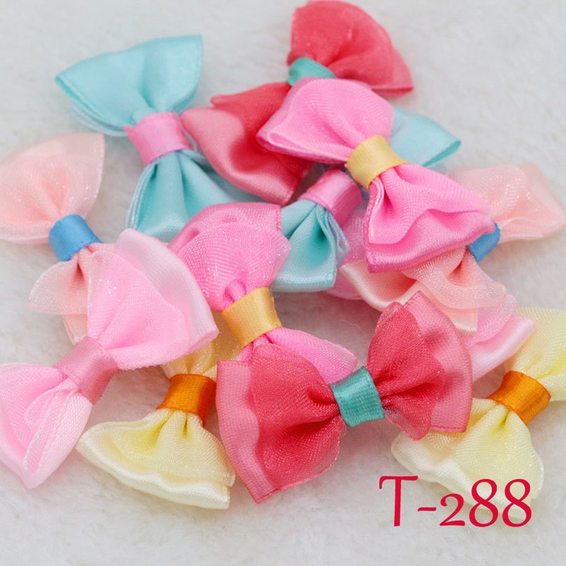 20-50PCS DIY Pearl Lace bow Satin Ribbon Appliques Wedding festival Bow knot